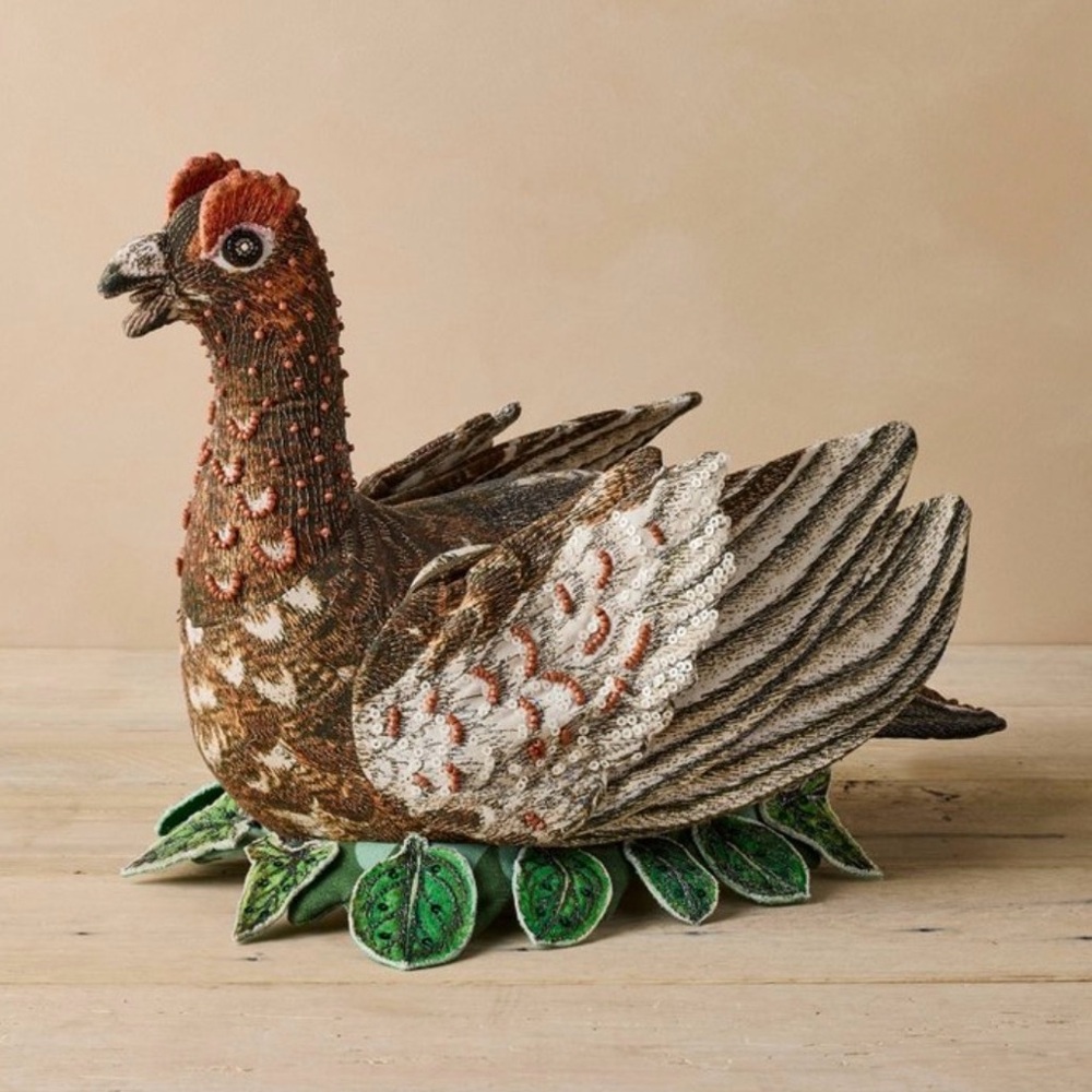 Festive Beaded Bird Holiday Decor